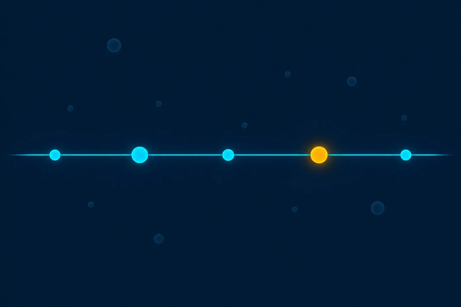 A timeline illustration in ocean blues marking points along a rail.